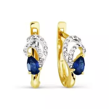 Серьги с сапфирами и бриллиантами Линии Любви