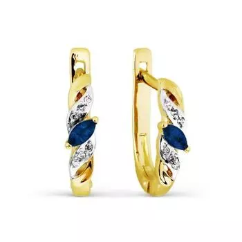 Серьги с сапфирами и бриллиантами Линии Любви