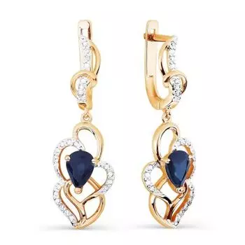 Серьги с сапфирами и бриллиантами Линии Любви