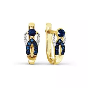Серьги с сапфирами и бриллиантами Линии Любви