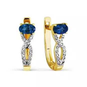 Серьги с сапфирами и бриллиантами Линии Любви