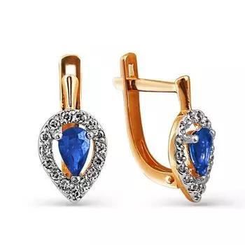 Серьги с сапфирами и бриллиантами Линии Любви