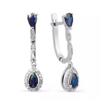 Серьги с сапфирами и бриллиантами Линии Любви