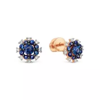 Серьги с сапфирами и бриллиантами Линии Любви