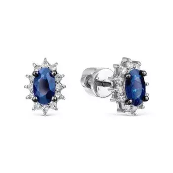 Серьги с сапфирами и бриллиантами Линии Любви