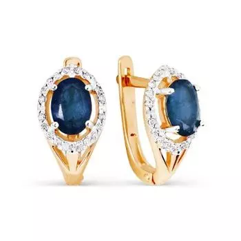 Серьги с сапфирами и бриллиантами Линии Любви