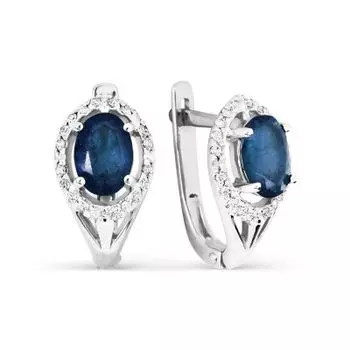 Серьги с сапфирами и бриллиантами Линии Любви