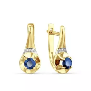 Серьги с сапфирами и бриллиантами Линии Любви