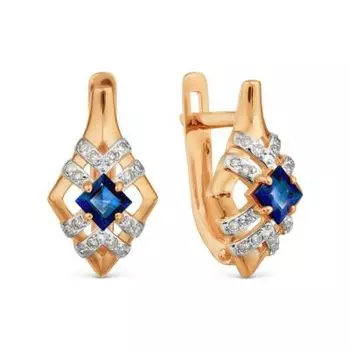 Серьги с сапфирами и бриллиантами Линии Любви