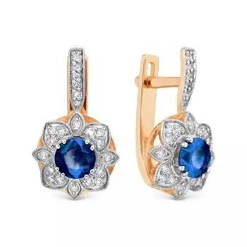 Серьги с сапфирами и бриллиантами Линии Любви