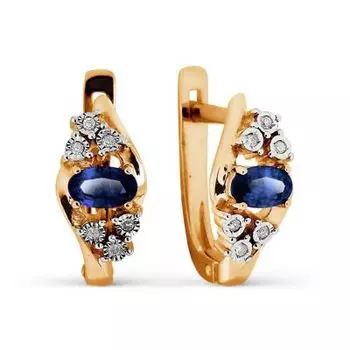 Серьги с сапфирами и бриллиантами Линии Любви