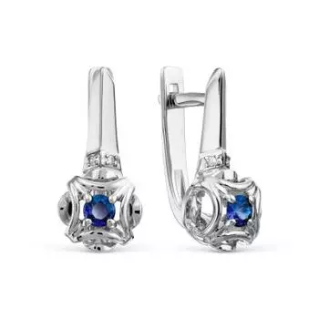 Серьги с сапфирами и бриллиантами Линии Любви