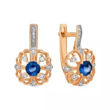 Серьги с сапфирами и бриллиантами Линии Любви