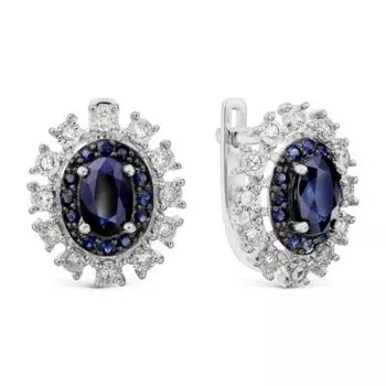 Серьги с сапфирами и бриллиантами Линии Любви