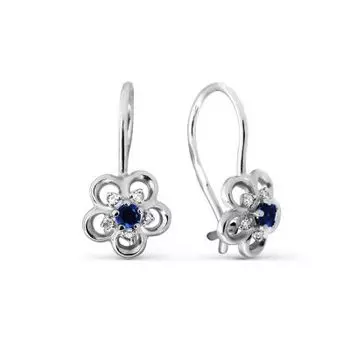 Серьги с сапфирами и бриллиантами Линии Любви