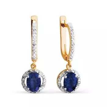 Серьги с сапфирами и бриллиантами Линии Любви