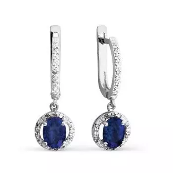 Серьги с сапфирами и бриллиантами Линии Любви