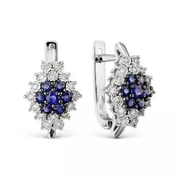 Серьги с сапфирами и бриллиантами Линии Любви