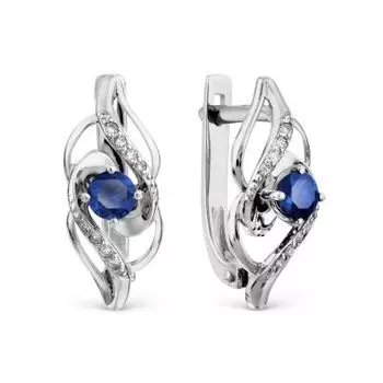Серьги с сапфирами и бриллиантами Линии Любви