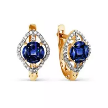 Серьги с сапфирами и бриллиантами Линии Любви