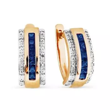 Серьги с сапфирами и бриллиантами Линии Любви