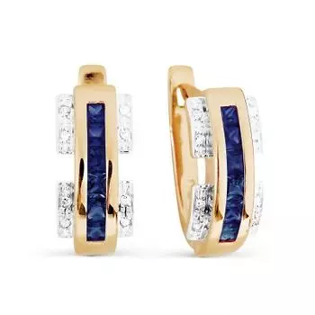 Серьги с сапфирами и бриллиантами Линии Любви