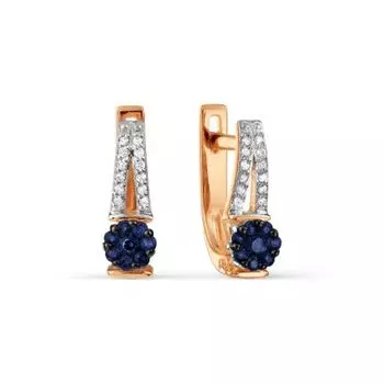 Серьги с сапфирами и бриллиантами Линии Любви