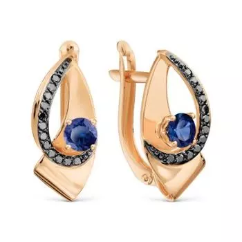 Серьги с сапфирами и бриллиантами Линии Любви