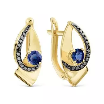 Серьги с сапфирами и бриллиантами Линии Любви