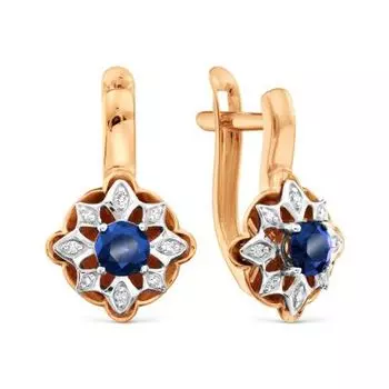 Серьги с сапфирами и бриллиантами Линии Любви