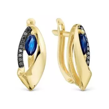 Серьги с сапфирами и бриллиантами Линии Любви