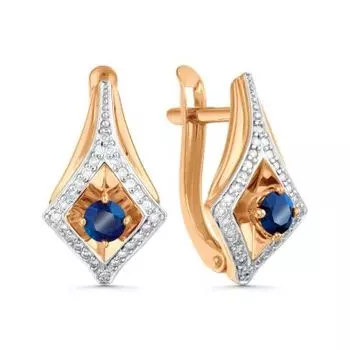 Серьги с сапфирами и бриллиантами Линии Любви