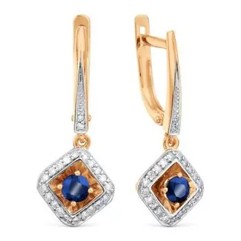 Серьги с сапфирами и бриллиантами Линии Любви