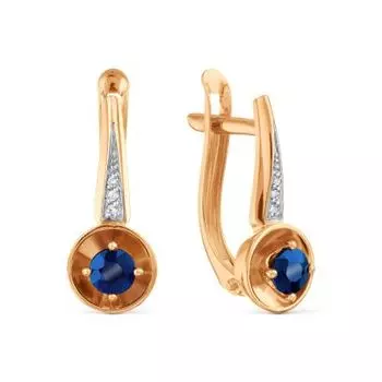 Серьги с сапфирами и бриллиантами Линии Любви