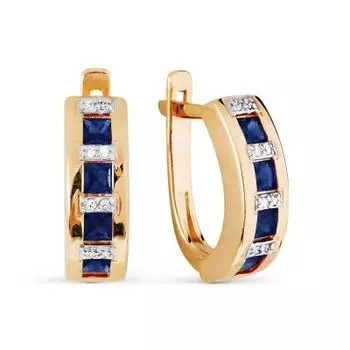 Серьги с сапфирами и бриллиантами Линии Любви