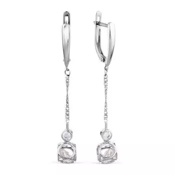 Серьги с Swarovski Zirconia Линии Любви