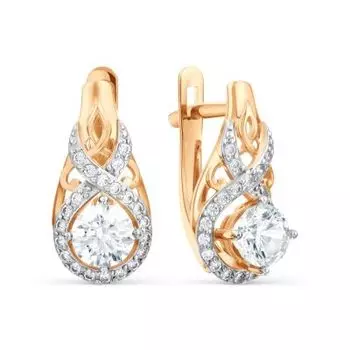 Серьги с Swarovski Zirconia Линии Любви