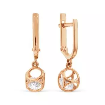 Серьги с Swarovski Zirconia Линии Любви