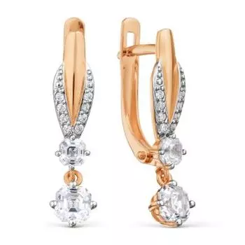 Серьги с Swarovski Zirconia Линии Любви