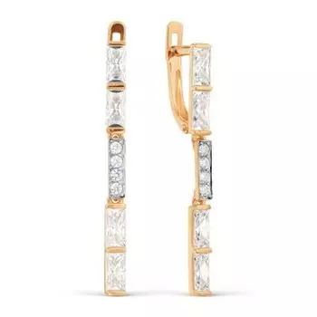 Серьги с Swarovski Zirconia Линии Любви