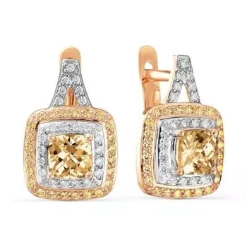 Серьги с Swarovski Zirconia Линии Любви