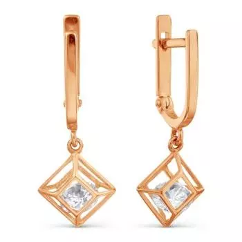 Серьги с Swarovski Zirconia Линии Любви