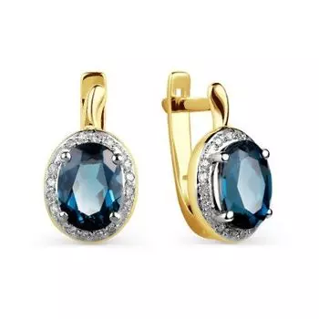 Серьги с топазами и бриллиантами Линии Любви