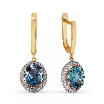 Серьги с топазами и бриллиантами Линии Любви