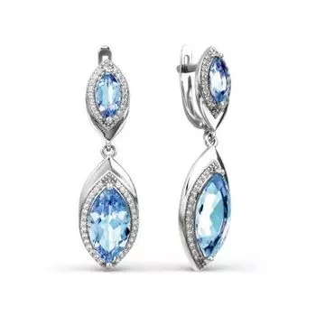 Серьги с топазами и фианитами Линии Любви