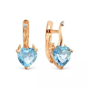 Серьги с топазами и фианитами Линии Любви