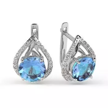 Серьги с топазами и фианитами Линии Любви