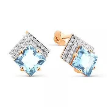 Серьги с топазами и фианитами Линии Любви