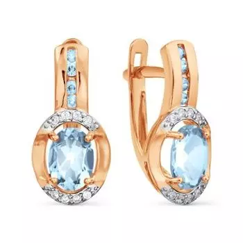 Серьги с топазами и фианитами Линии Любви