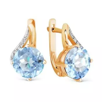 Серьги с топазами и фианитами Линии Любви